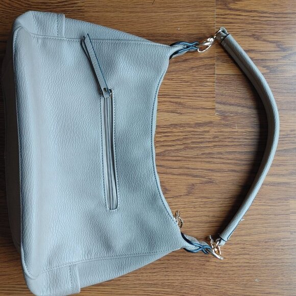 LA DIVA Women's Italian Design Beige Hand Bag Hobo Satchel Purse Zippers - Picture 7 of 12